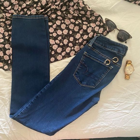 American Eagle Outfitters Dark Blue Skinny Jeans - Picture 2 of 6